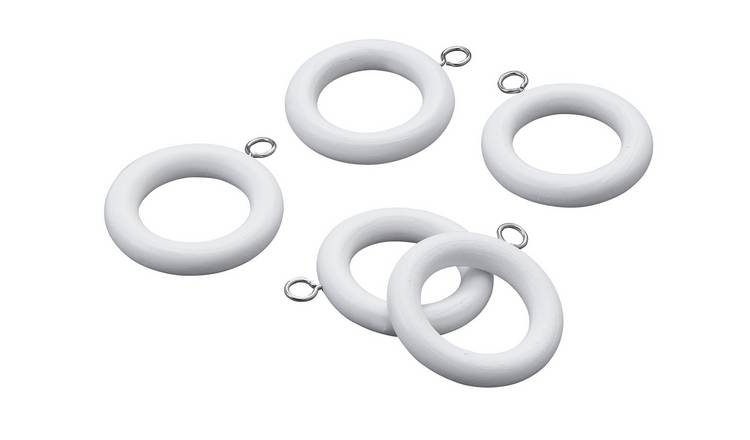 Buy Argos Home Pack of 20 Wooden Curtain Rings - White, Blind and curtain  accessories