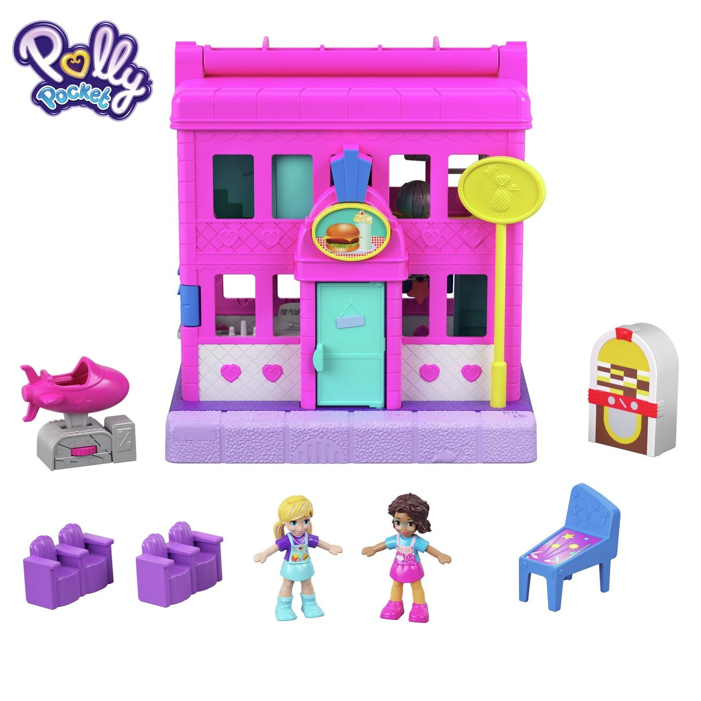 Polly Pocket Pollyville Peanuts Pit Stop Playset