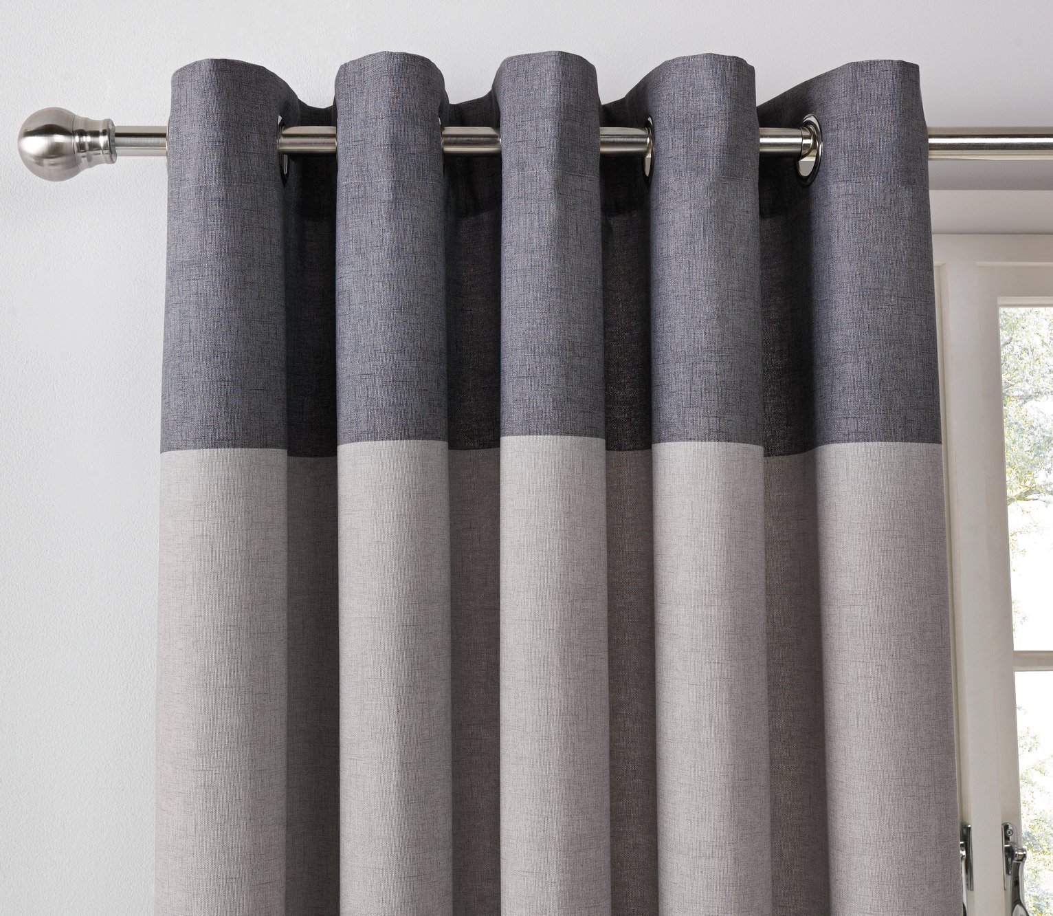 grey curtains