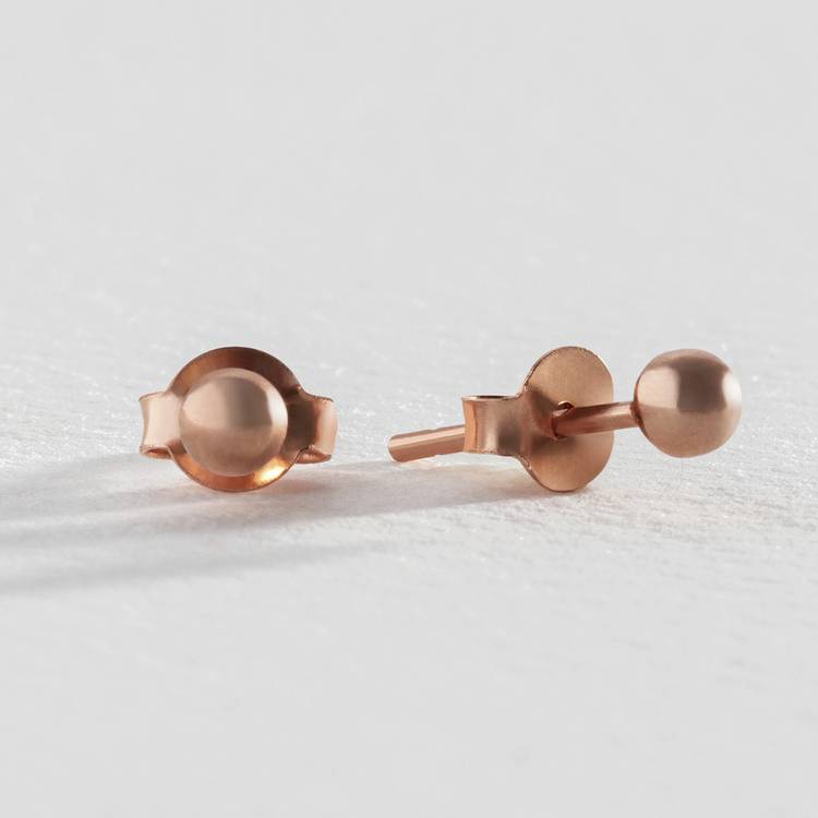 Revere 18ct Rose Gold Plated Ball Stud Earrings 0
