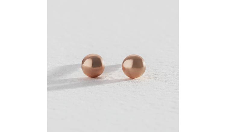 Medium Sphere Post Earrings Rose Gold