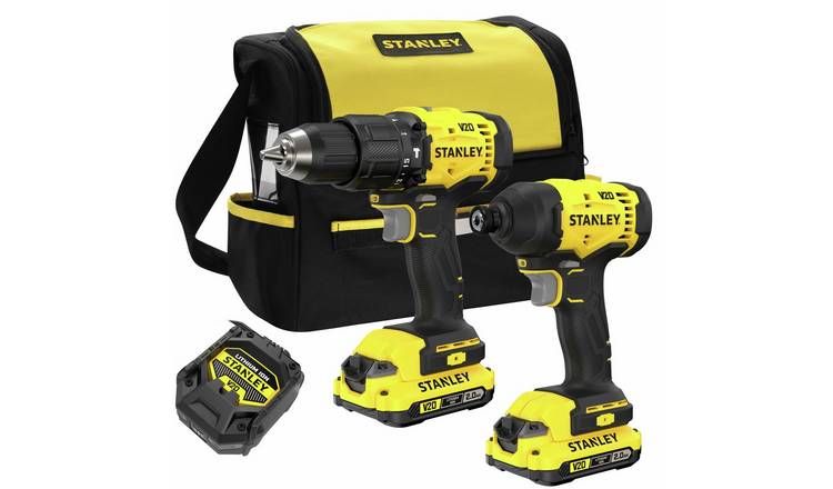 Stanley Fatmax V20 Cordless Combi Drill and Impact Driver Set with Soft Bag 18V
