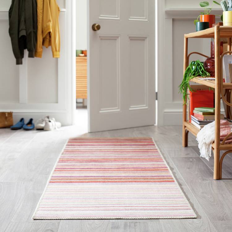 Habitat Skinny Stripe Flatweave Runner - 200x66cm 0