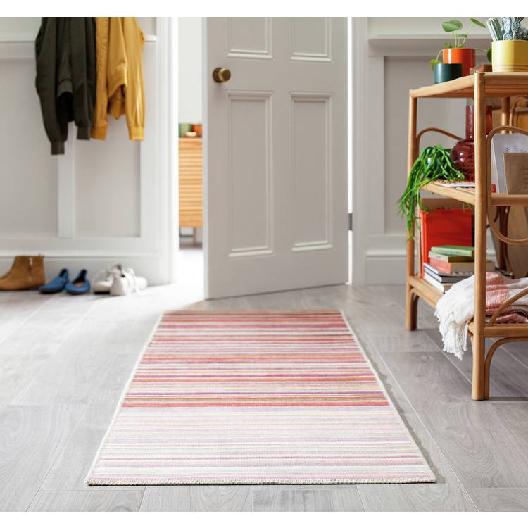 Habitat Skinny Stripe Flatweave Runner - 200x66cm 0