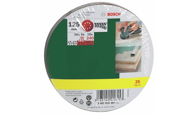 Bosch 125mm Random Orbital Sanding Sheets - Pack of 25
