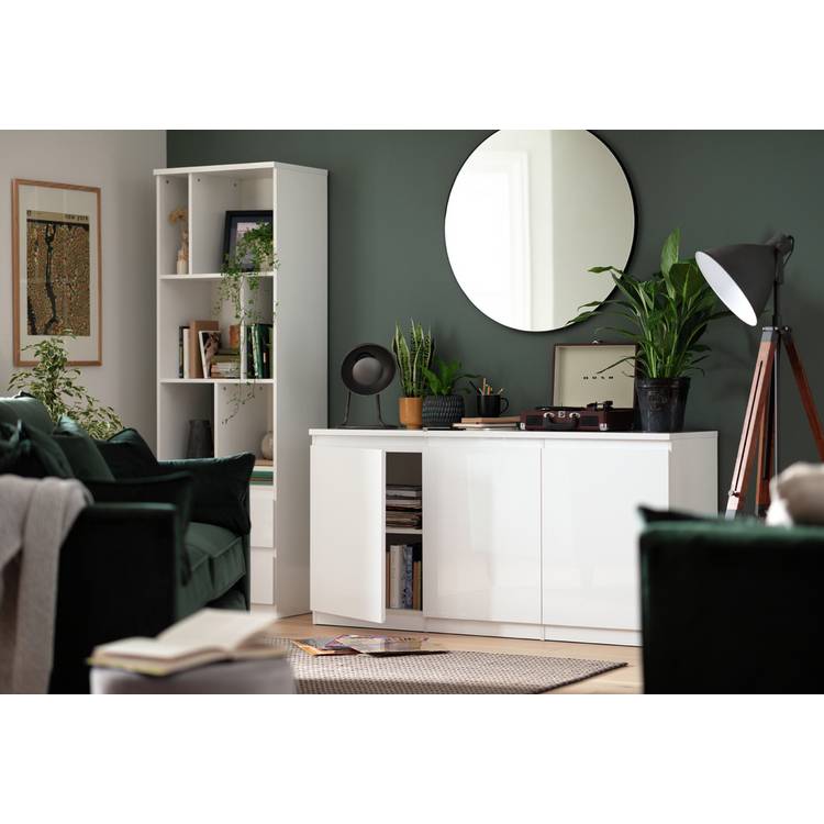 Habitat Jenson 3 Door Sideboard - White Gloss 0