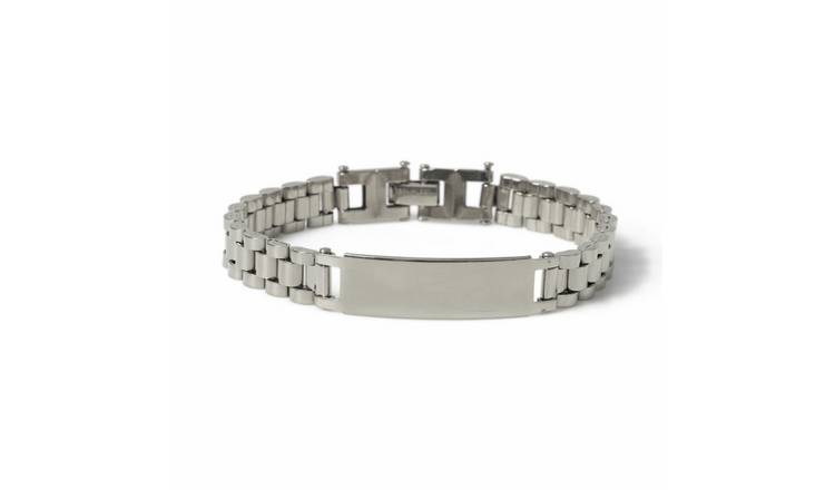 Uncommon Souls Silver Tone Stainless Steel Classic Linked Band Bracelet