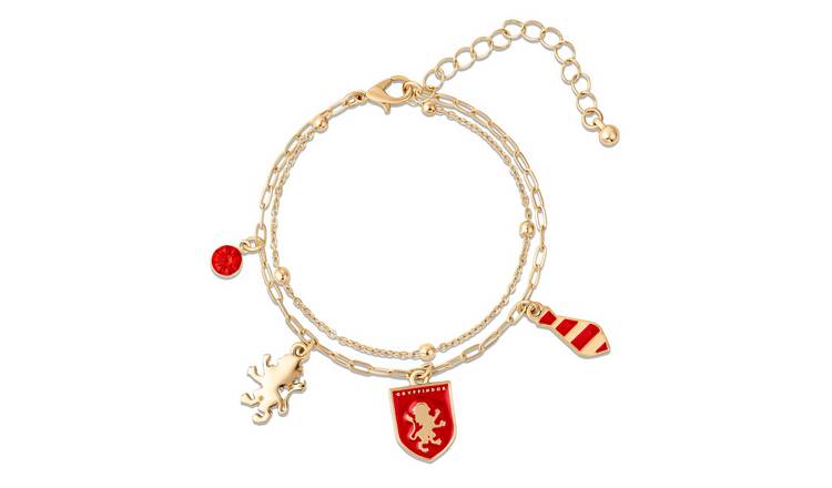 Harry Potter Gold Tone Gryffindor Charms Layered Bracelet