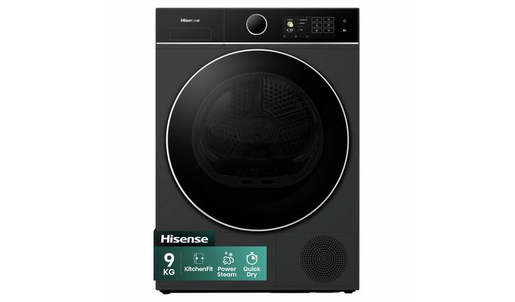 Hisense KitchenFit DH5I904BBBC 9KG Heat Pump Tumble Dryer - Black