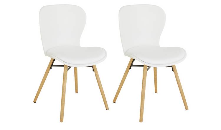 Habitat Etta Pair of Plastic Dining Chair - White