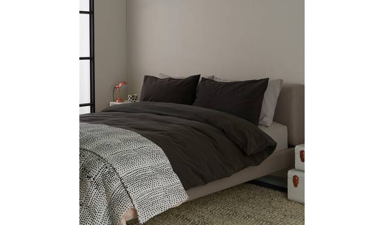 Sheets, pillows, duvet covers, comforter sets & more. buy habitat washed charcoal grey 30cm fitted sheet double bed sheets habitat
