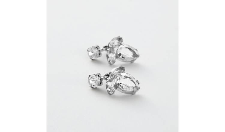 Revere 925 Sterling Silver Crystal Drop Earrings