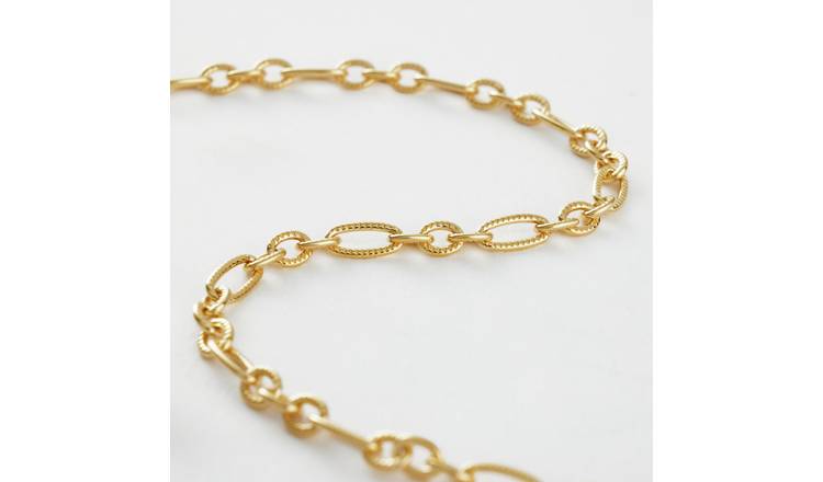 Revere Yellow Gold Plated 925 Sterling Silver Flat Anchor Necklace