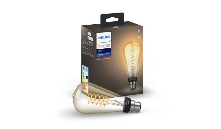 Philips Hue B22 White Smart Filament Bulb with Bluetooth