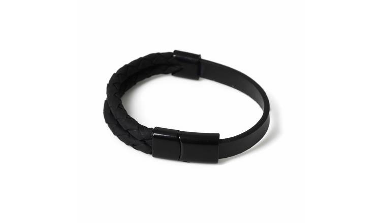 Uncommon Souls Split Black Braided Bracelet