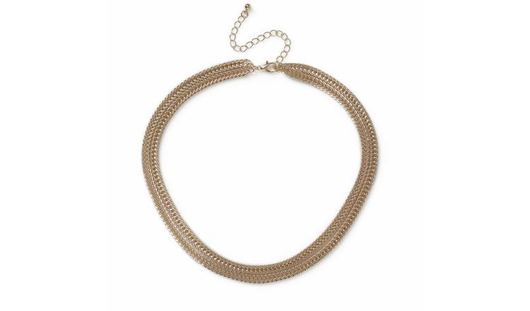 Freedom Gold Tone Multirow Chain Necklace
