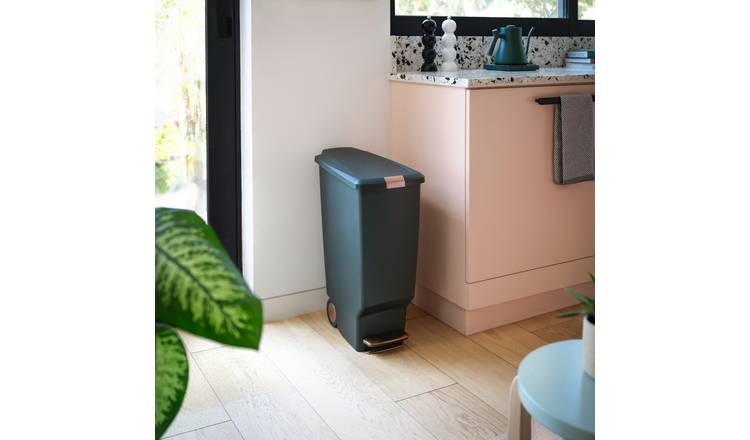Simplehuman 40 Litre Slim Plastic Pedal Bin - Green