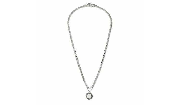 Uncommon Souls Silver Tone Coin Pendant Layered Necklace