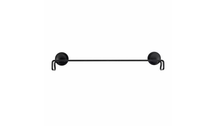 Stick n Lock Wall Mounted Towel Rail - Black