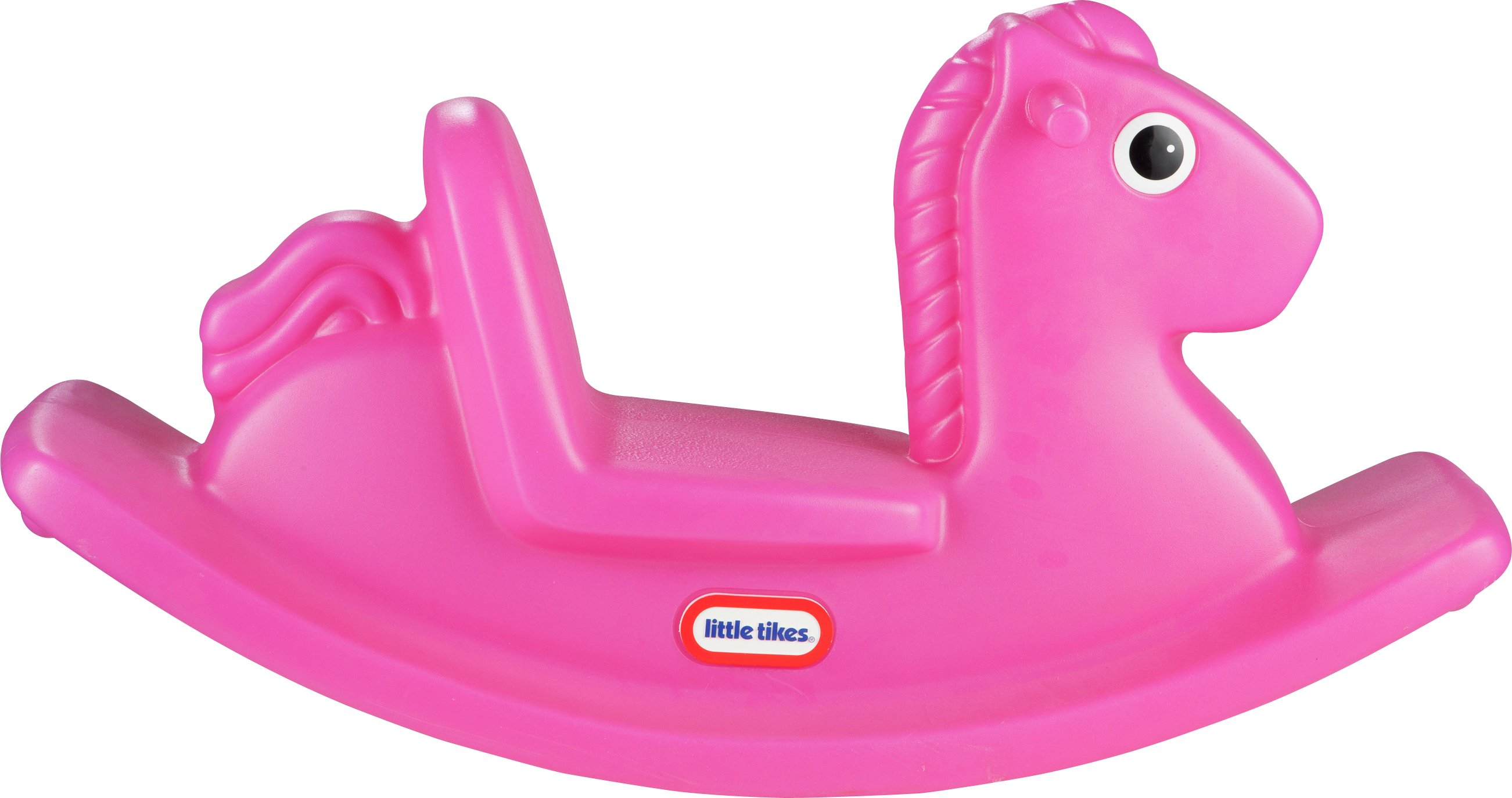 pink plastic rocking horse