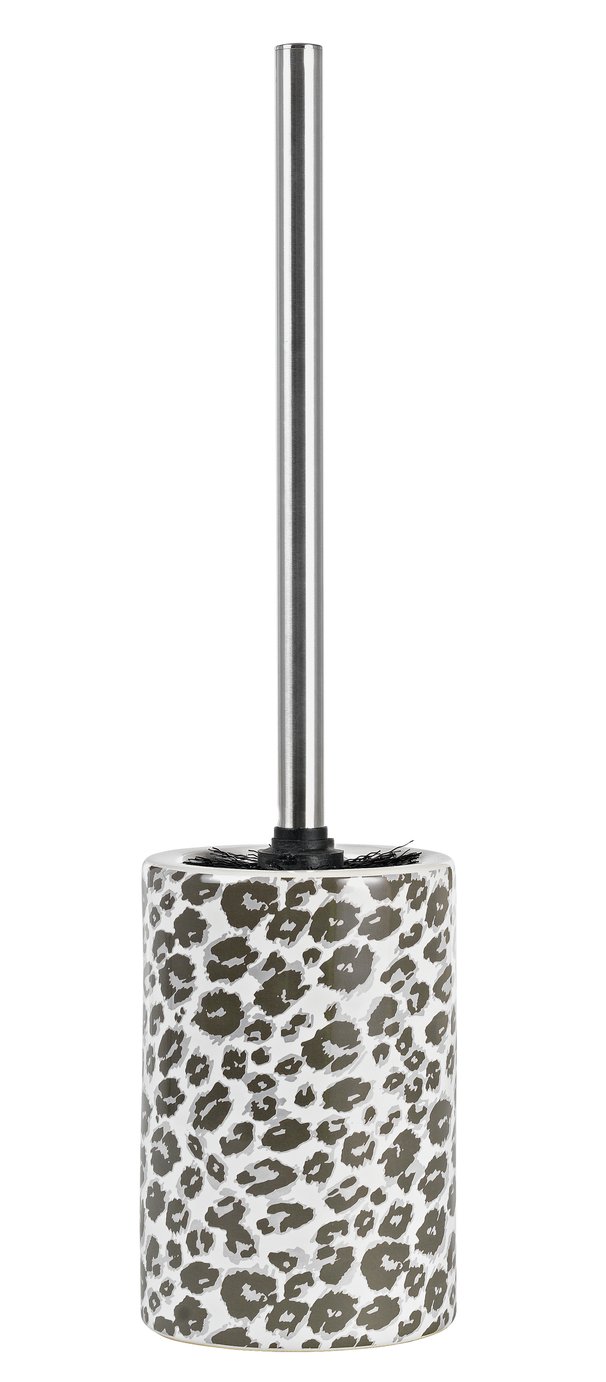 Argos Home Leopard Print Toilet Brush - Grey