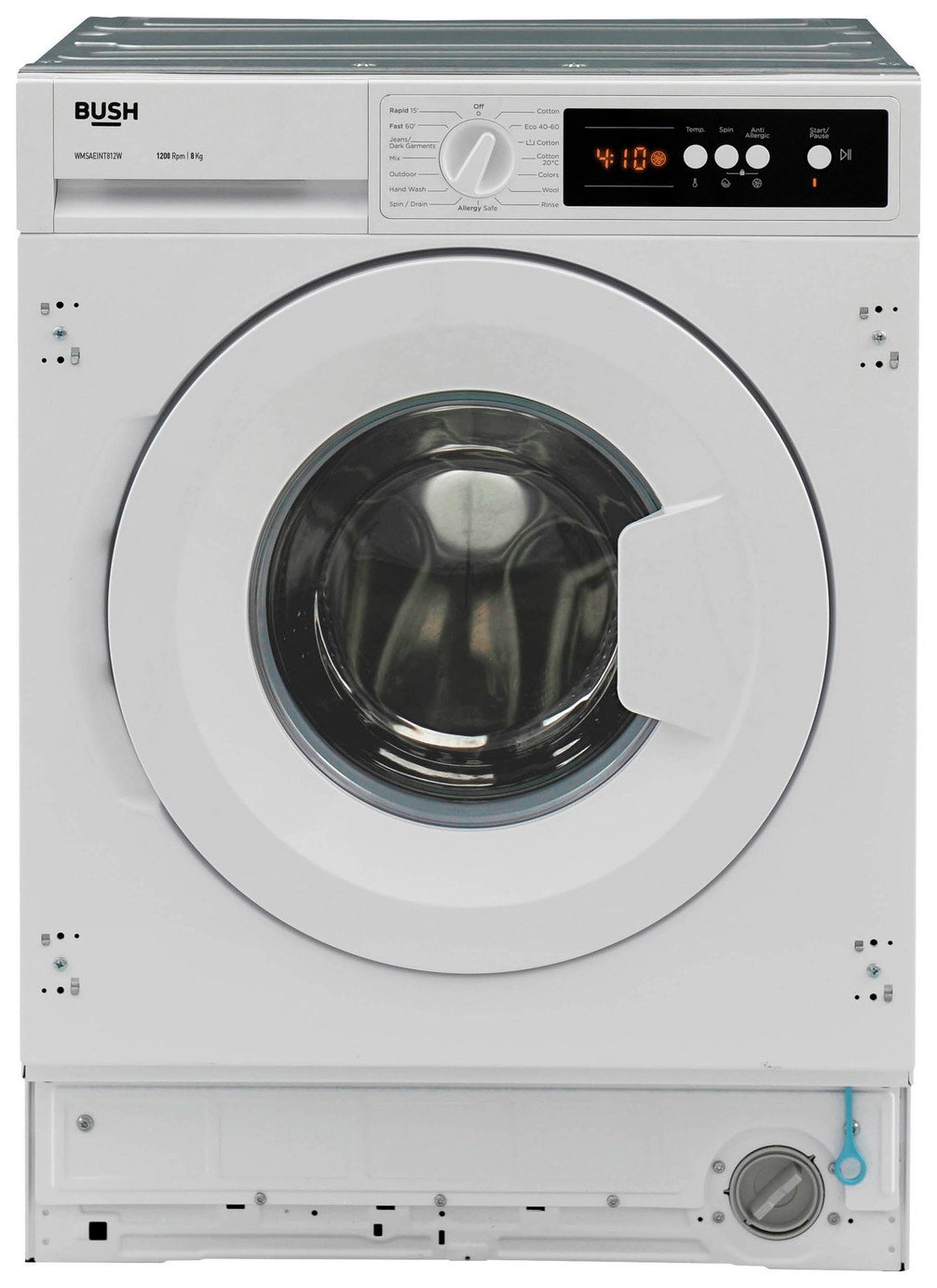 Bush WMSAEINT812W 8KG 1200 Spin Integrated Washing Machine