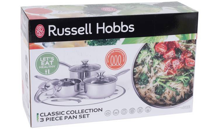 Stainless Steel Silver Russell Hobbs Classic Collection 5-Piece Pan Set
