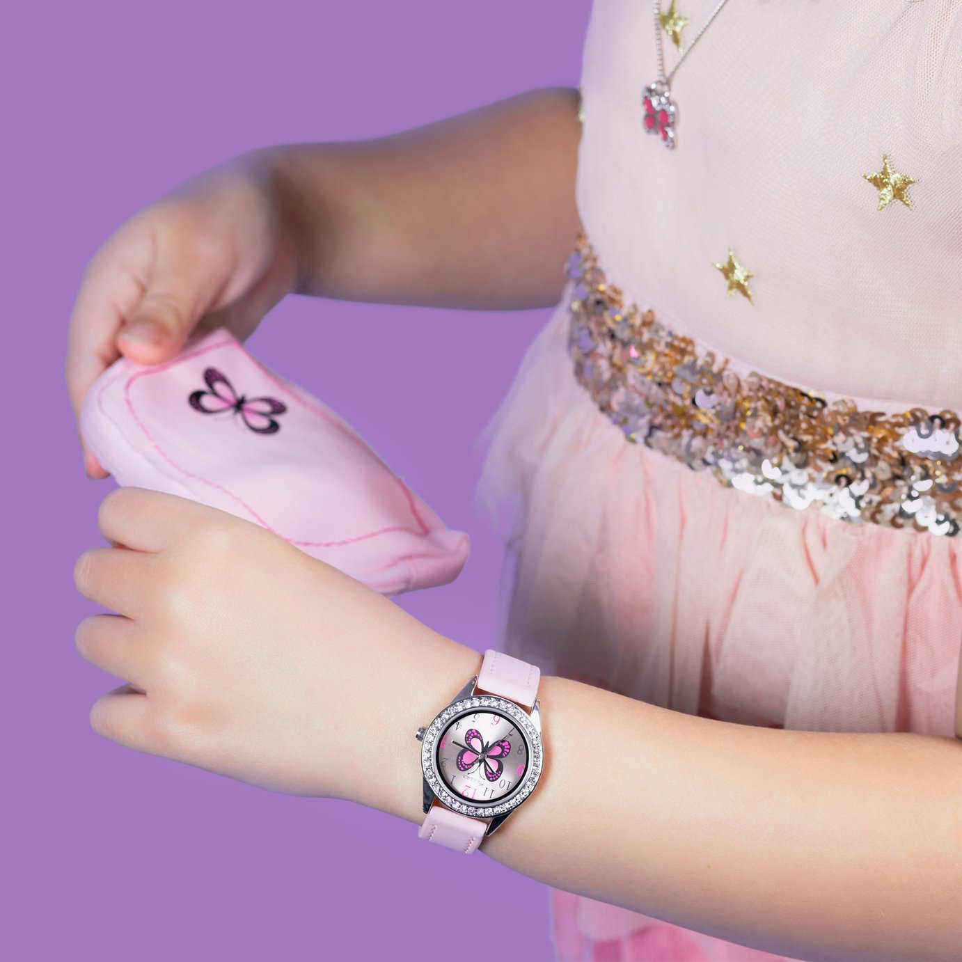 Tikkers Girls' Pink Butterfly Watch Set Review