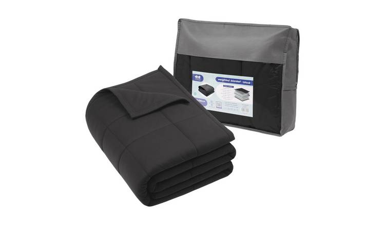 Harbour Housewares Weighted Blanket with Storage Bag - 6kg - Black