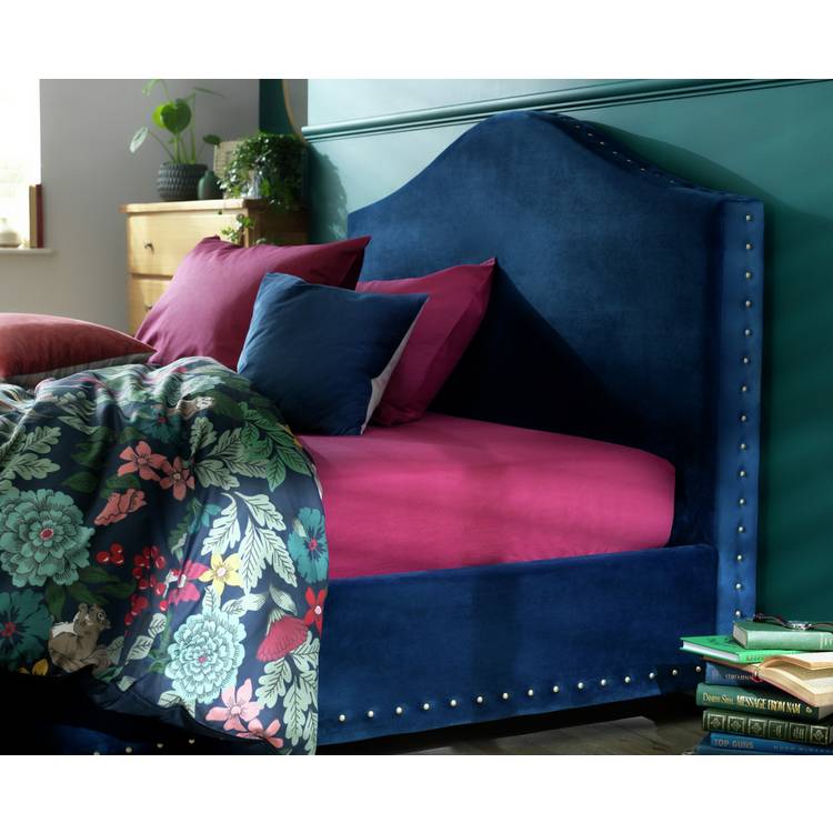 Habitat Cotton Rich 180 TC Plain Berry Fitted Sheet - King 0