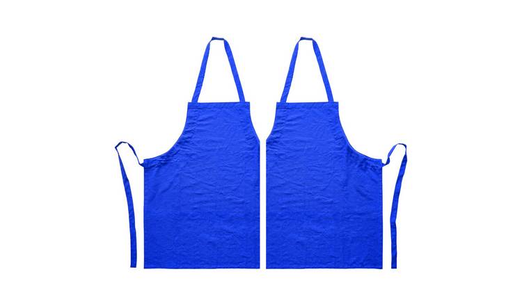 Nicola Spring Cotton Kitchen Bib Aprons - Royal Blue - Pack of 2