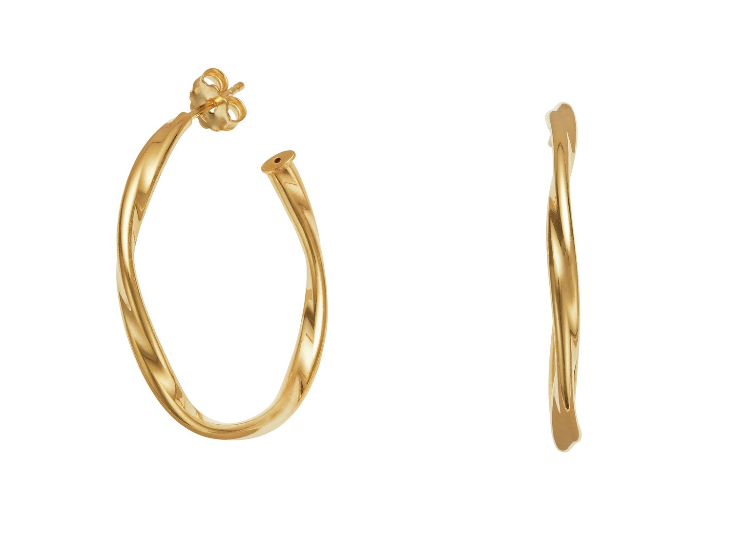 Revere 9ct Gold Plated Sterling Silver Twist Hoop Earrings Review