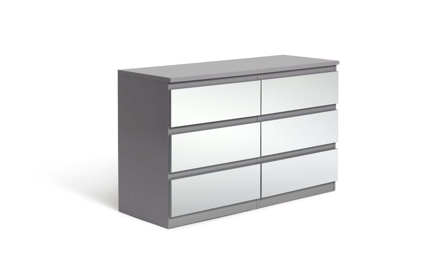 Habitat Jenson Gloss 3 3 Drawer Mirrored Chest  - Grey