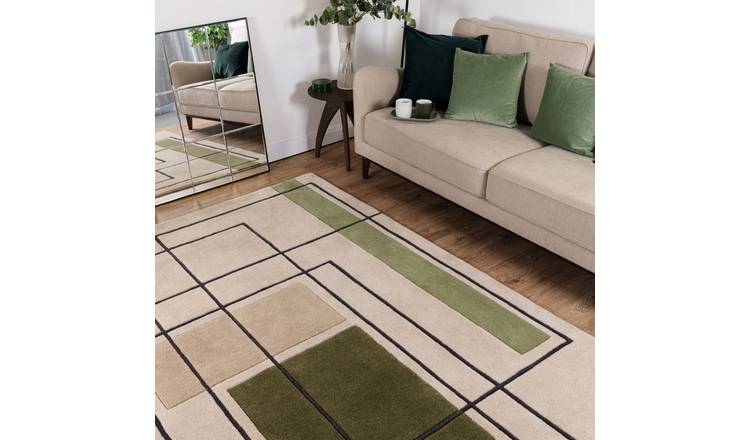 Mega Flooring Beige Handmade Geometric Rug - 120 x 170cm