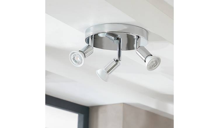 Argos Home Cromer 3 Spotlight Ceiling Plate - Silver