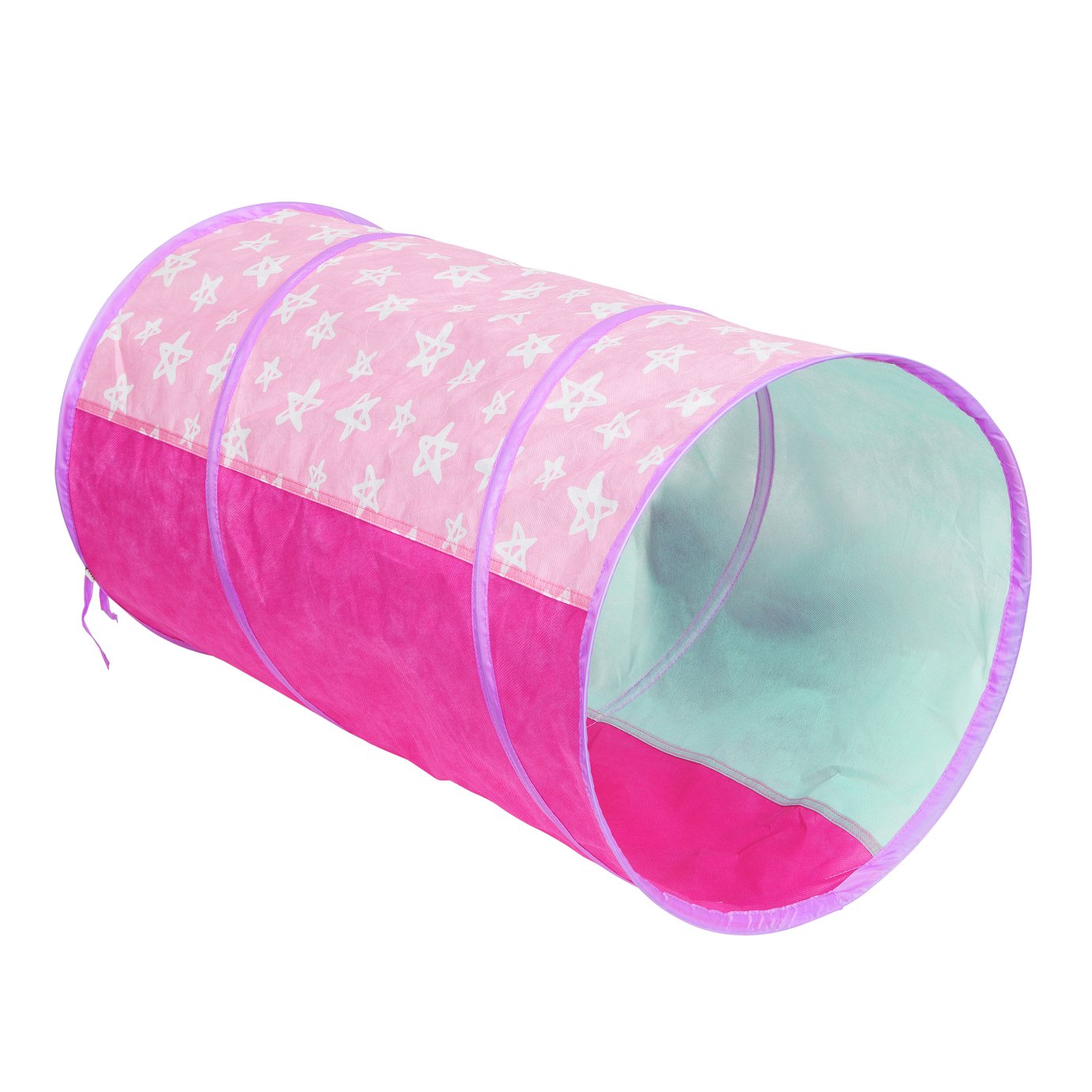 Chad Valley Pink Stars Baby Sensory Pop Up Play Tunnel