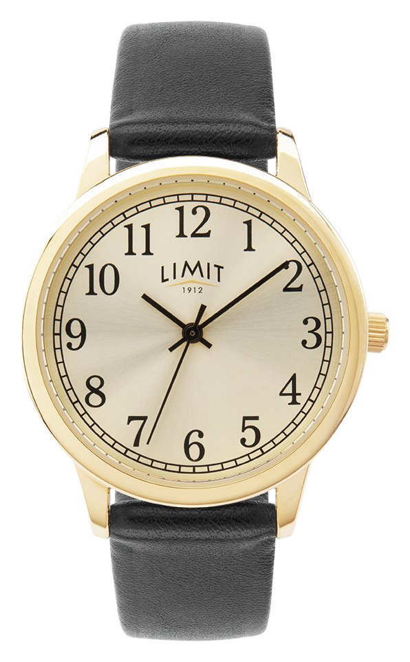 Limit Ladies Black Faux Leather Strap Watch