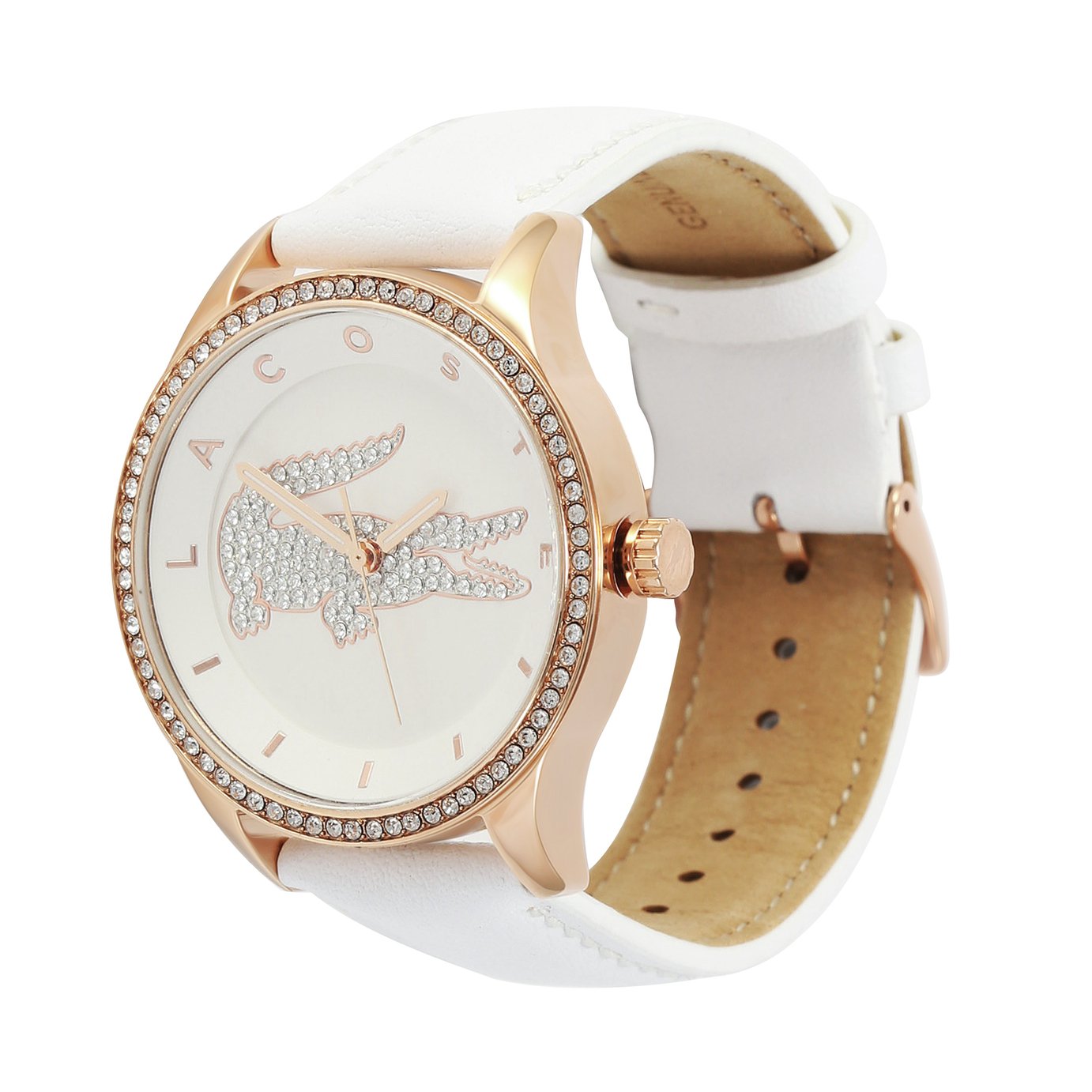 Buy Lacoste Ladies White Leather Strap 