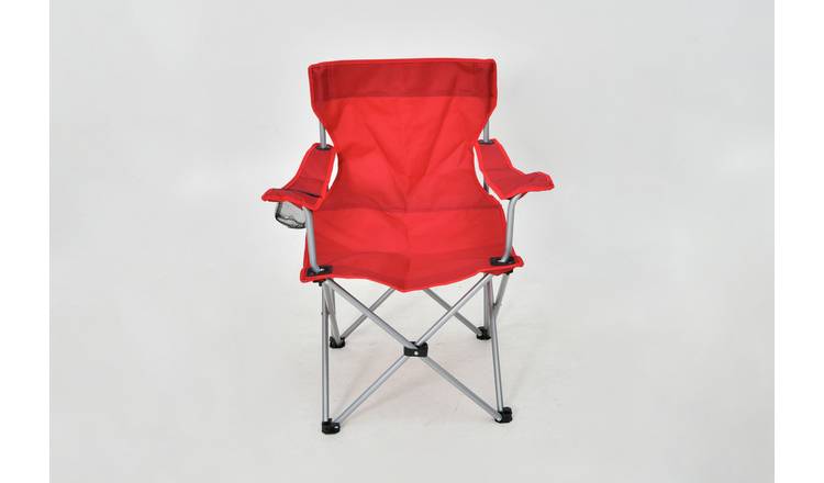 Steel Folding Camping Chair - Red/Blue