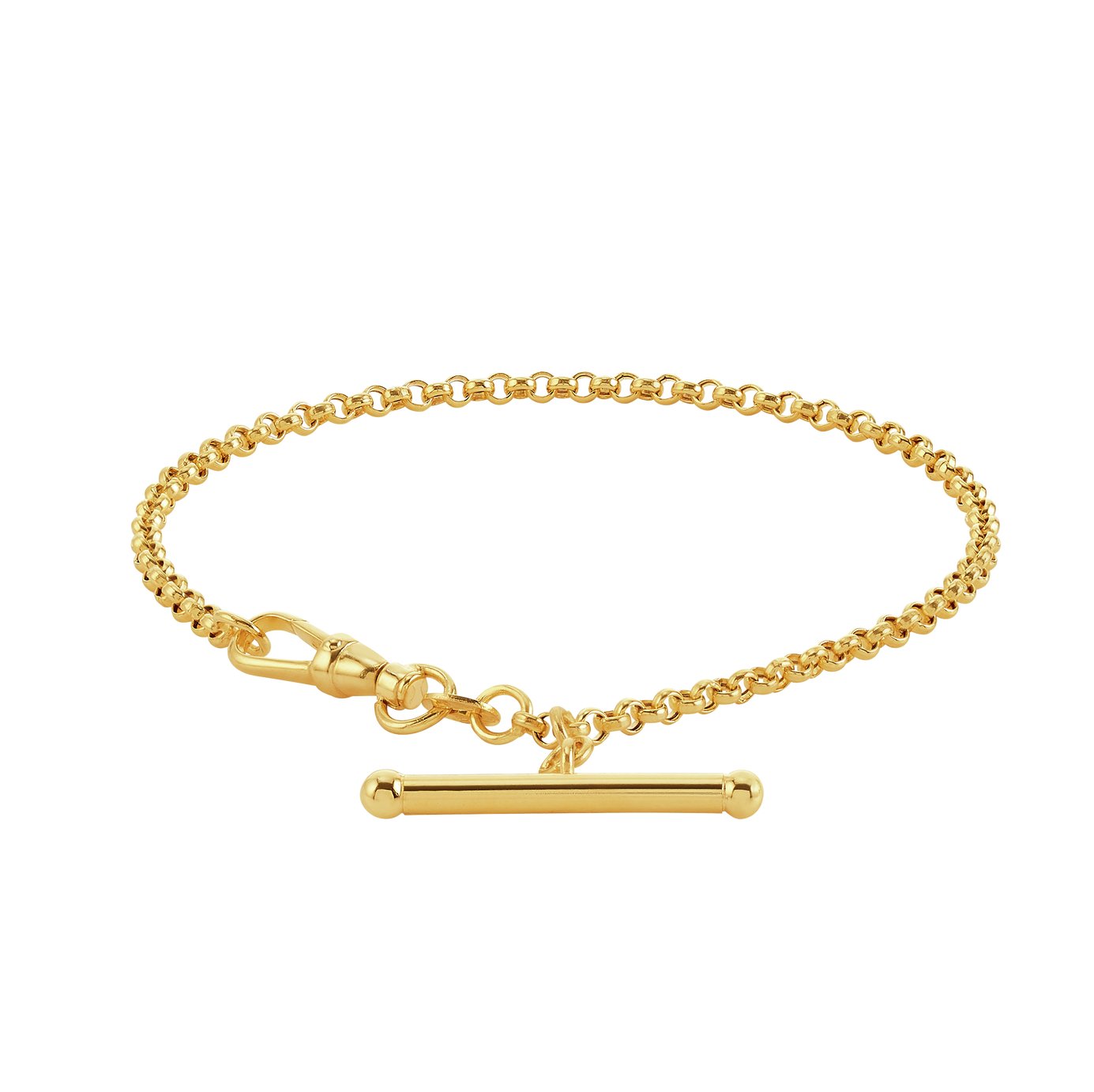 Revere 9ct Yellow Gold Belcher T-Bar Bracelet