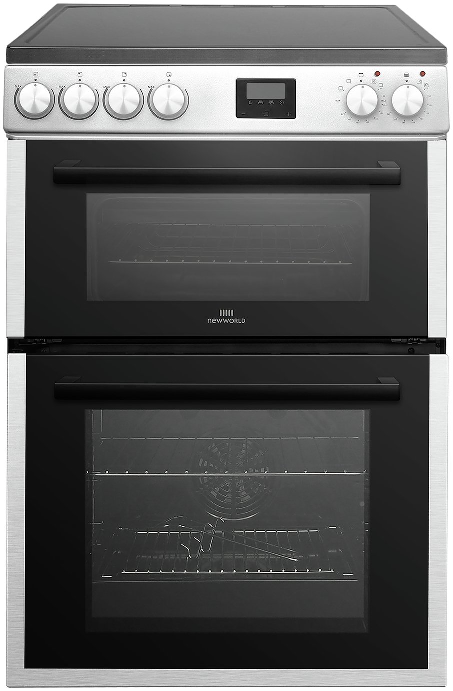 New World NWLS60DESL 60cm Double Oven Electric Cooker Silver