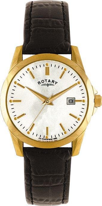 Rotary Ladies' Classic Gold Plated Black Strap Watch