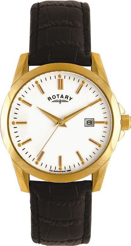 Rotary Men's Black Classic Gold Plated Strap Watch