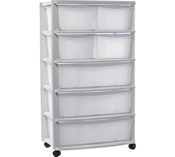 Buy HOME 7 Drawer Plastic Wide Tower Storage Unit - White at Argos.co ...