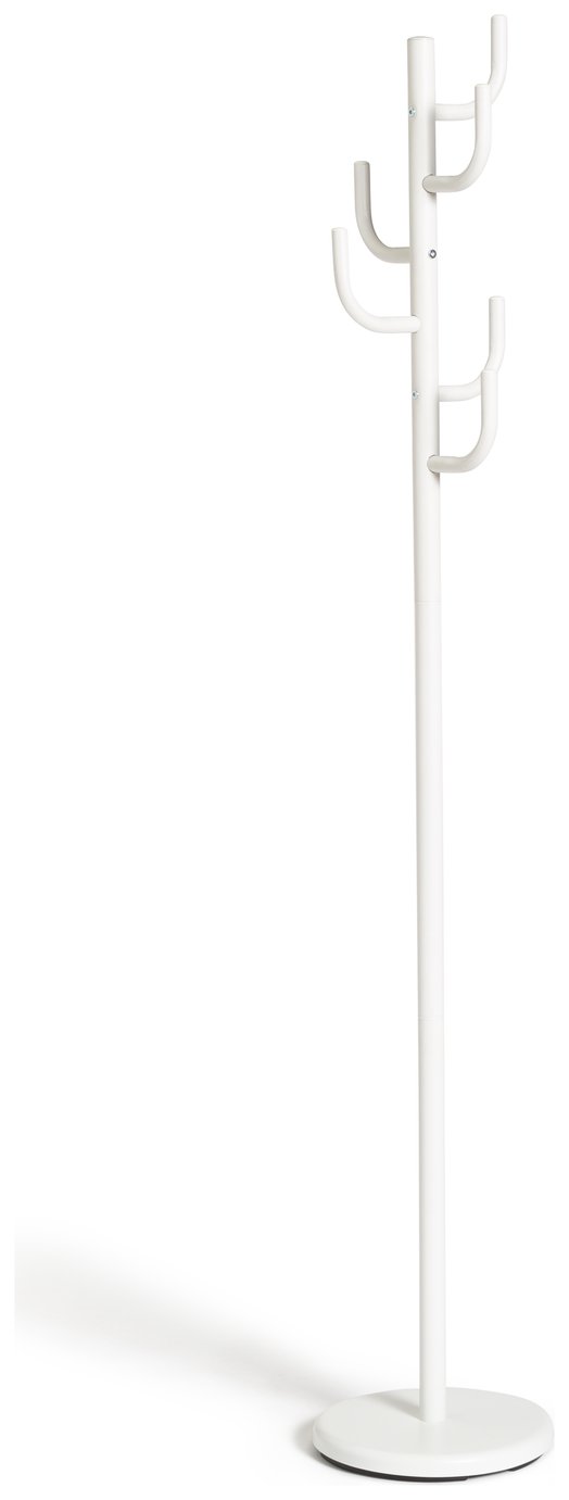 white metal coat stand