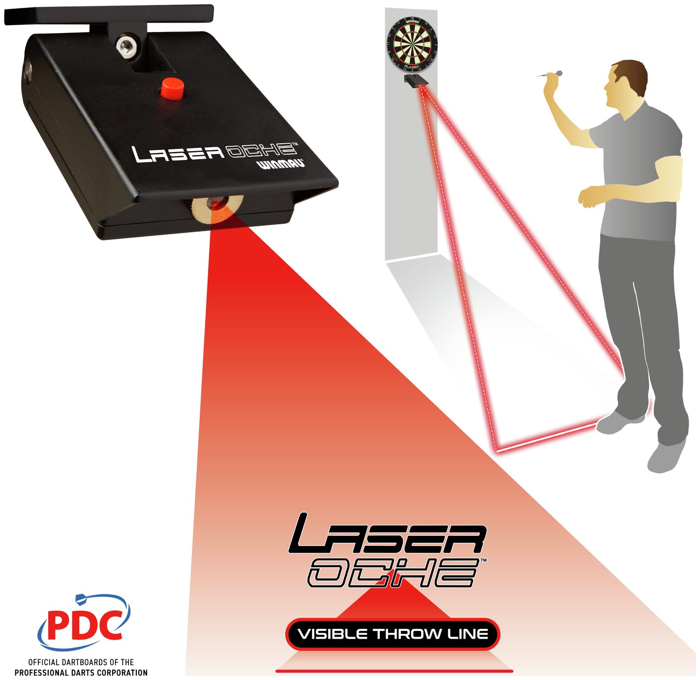 Winmau Darts Laser Oche Throw Line for Easy Dartboard Set Up