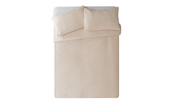 Buy Argos Home Cream Fleece Bedding Set Double Duvet Cover