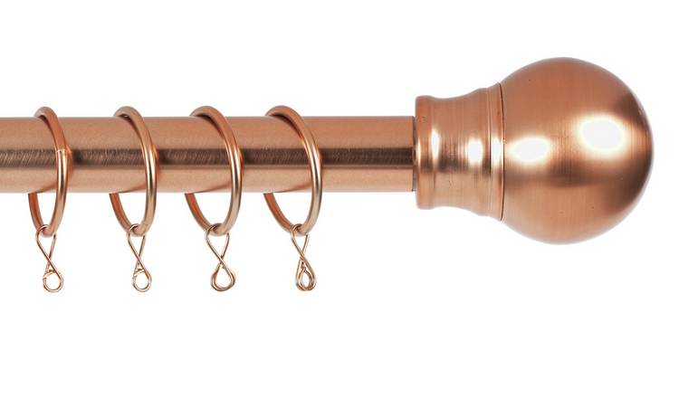 Argos Home Ext Metal Classic Ball Curtain Pole - Rose Gold