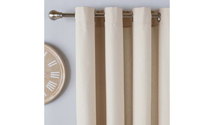 Buy Argos Home Herringbone Lined Eyelet Curtains Natural