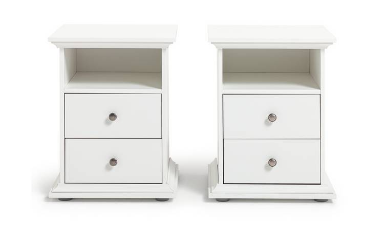 White bedside shop table argos